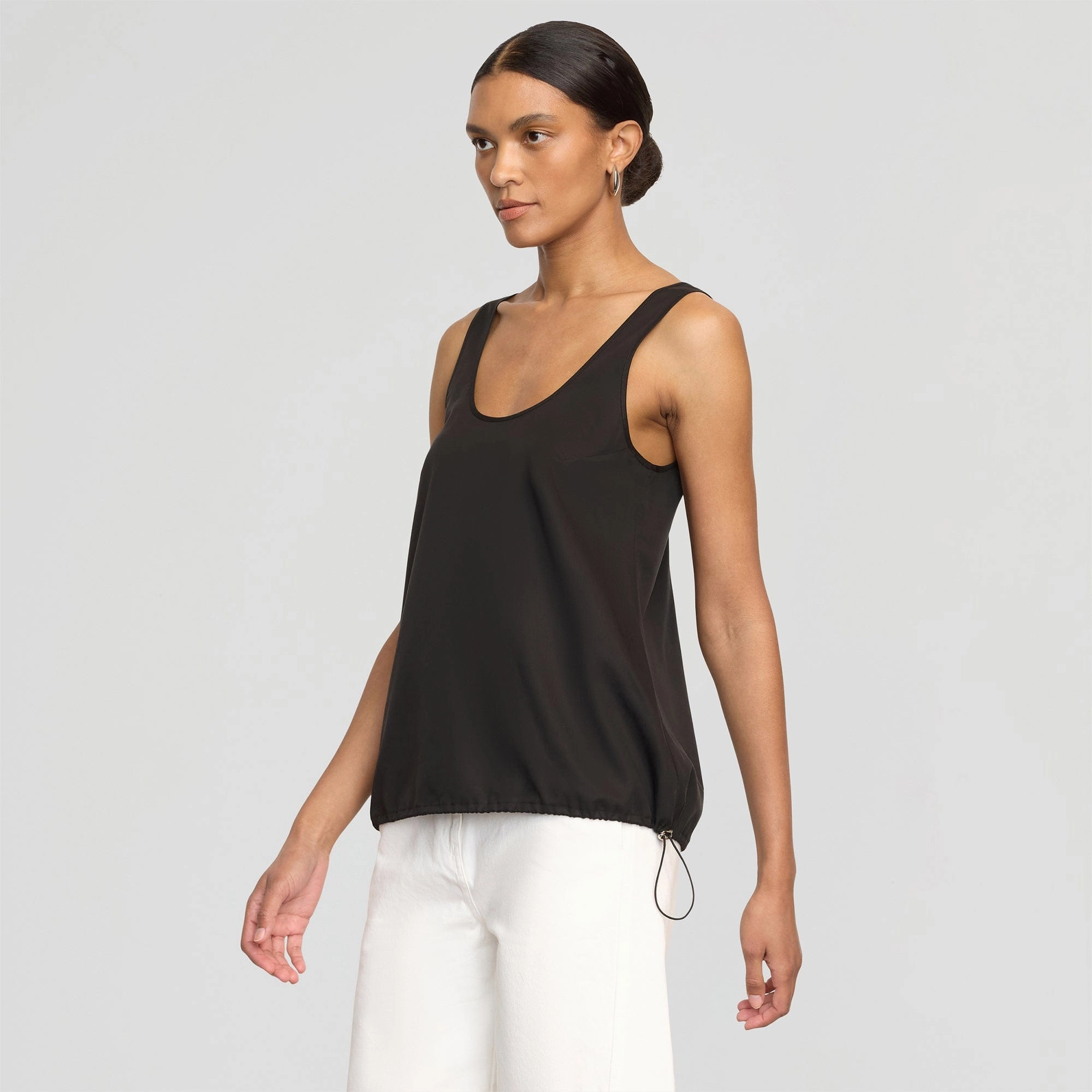 Versatile Layering Cut AntiFade Treatment Miller Drawstring-Hem Tencel-Blend Tank