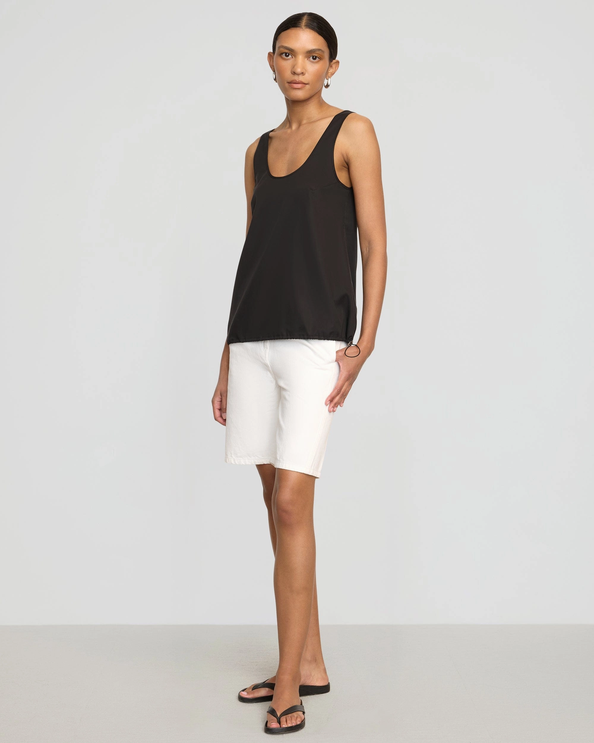 Miller Drawstring-Hem Tencel-Blend Tank Hidden Pocket