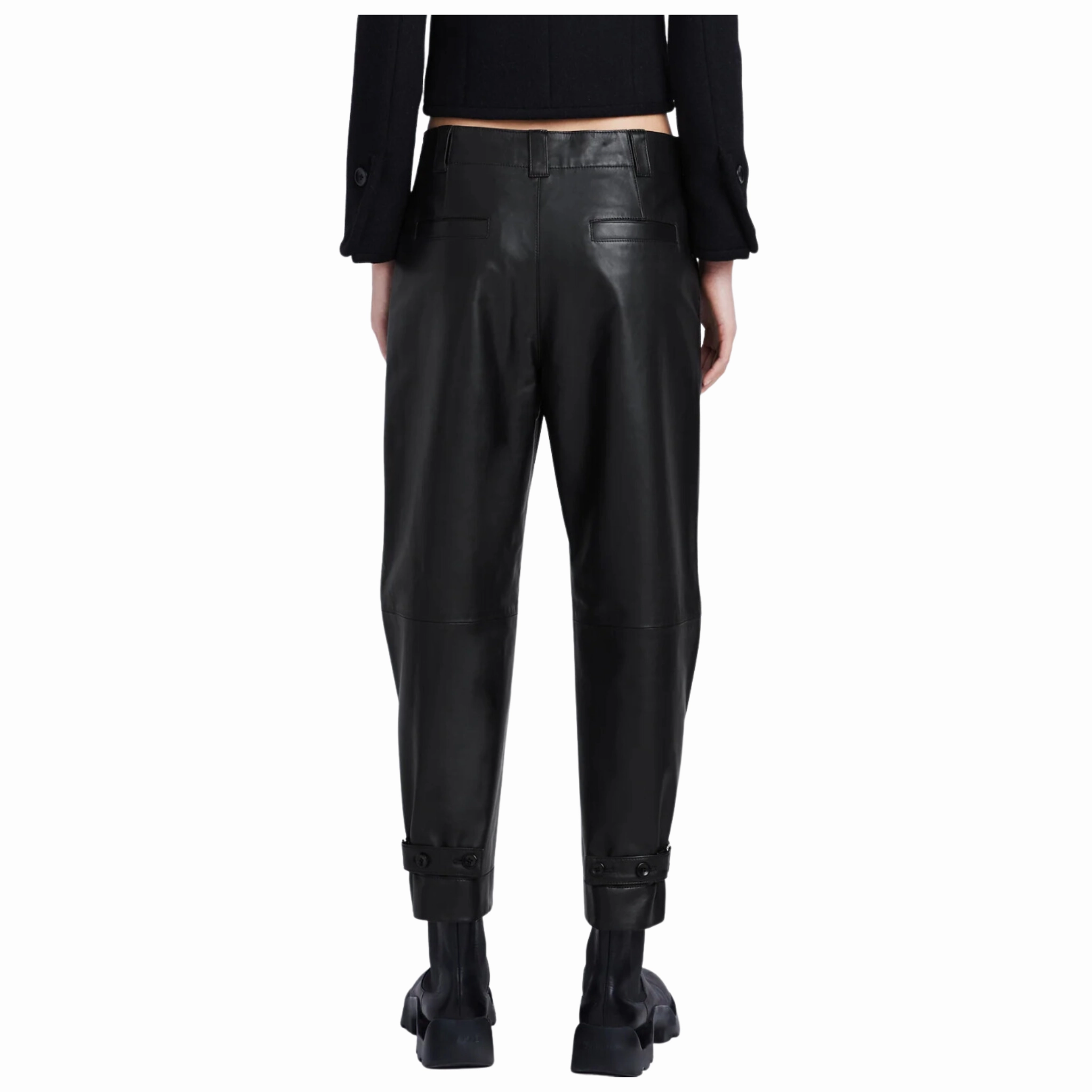 Lightweight Leather Tapered Pants tailored look Urban Style