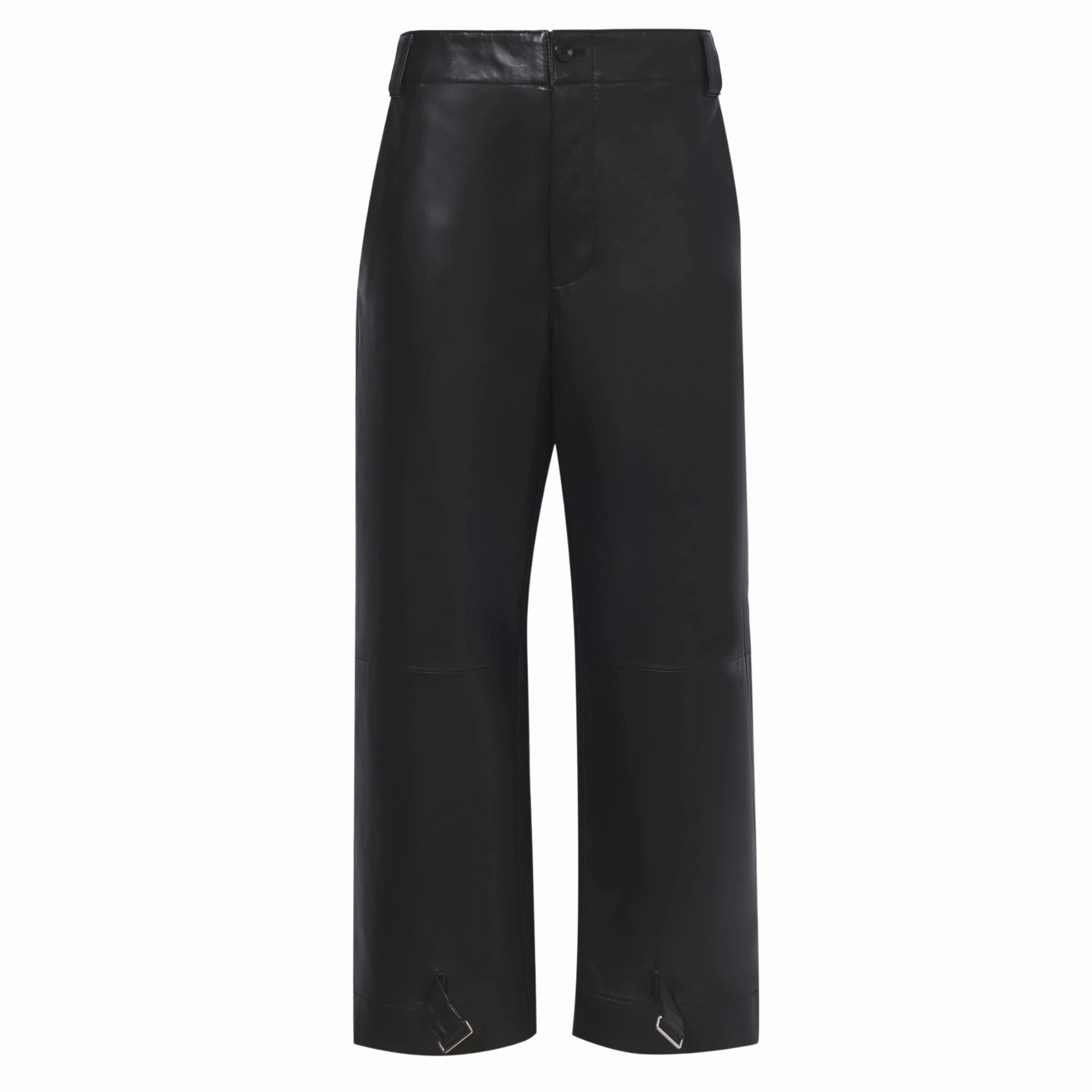 Tight Waist Lightweight Leather Tapered Pants