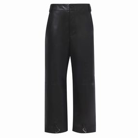 Tight Waist Lightweight Leather Tapered Pants