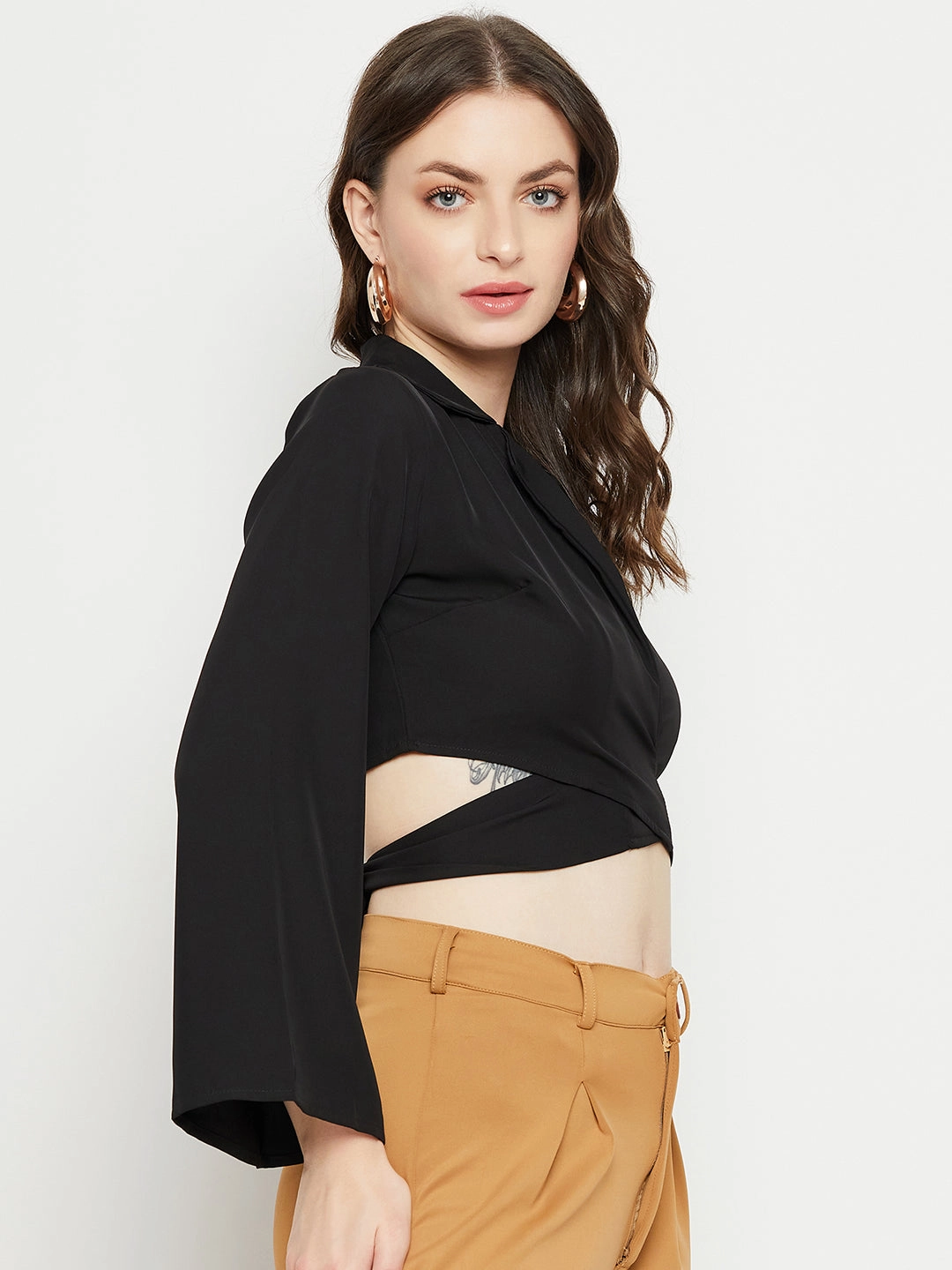 Madame Black Flare Sleeve Tie-Back Top SunProtective