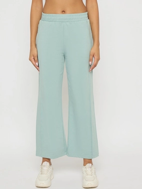 Madame Straight Fit Cotton Blend Mint Green Track Bottoms Smart Motion
