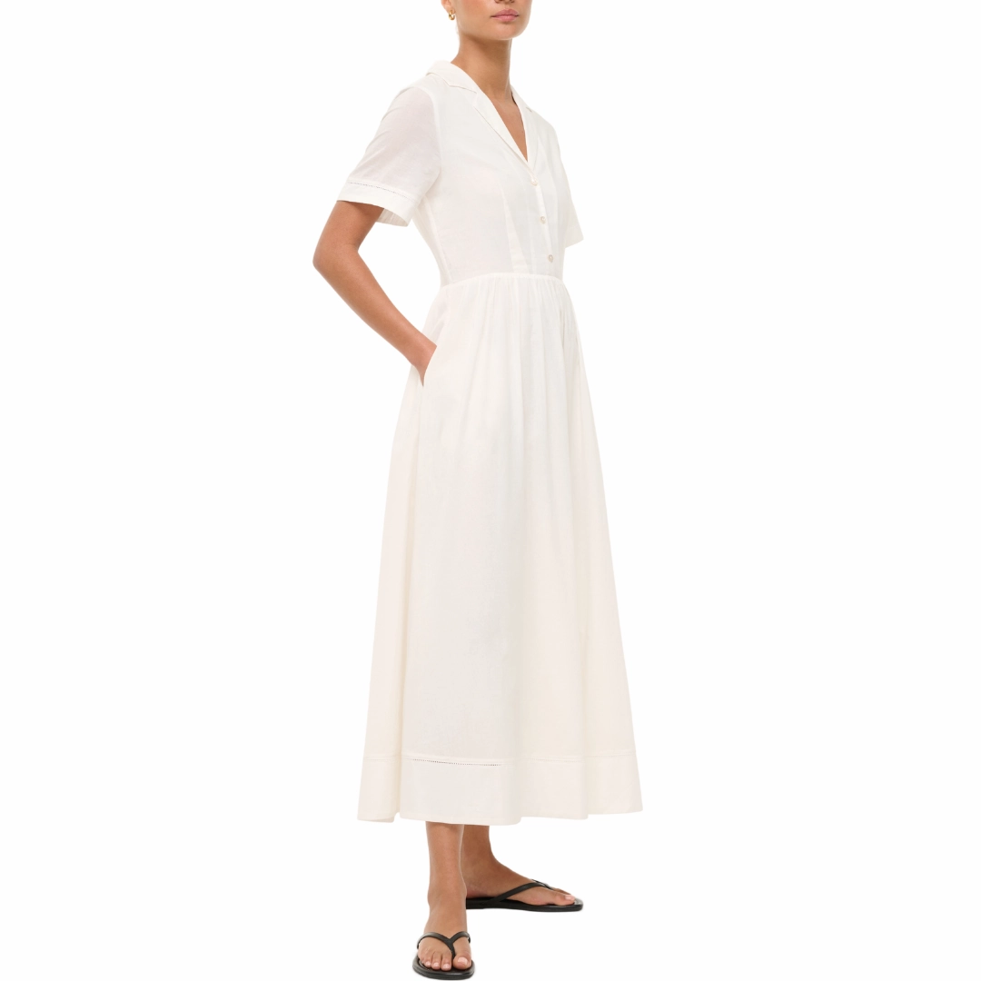 Flow Friendly Fresh Stitch White Meryl Dress