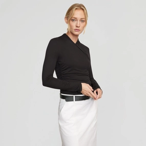 Winter Wardrobe Lilou Wrap-Neck Long-Sleeve Tee