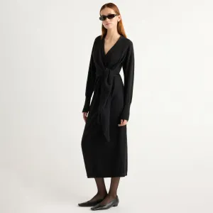 Maternity-Fit Linden Front-Wrap Sweater Dress