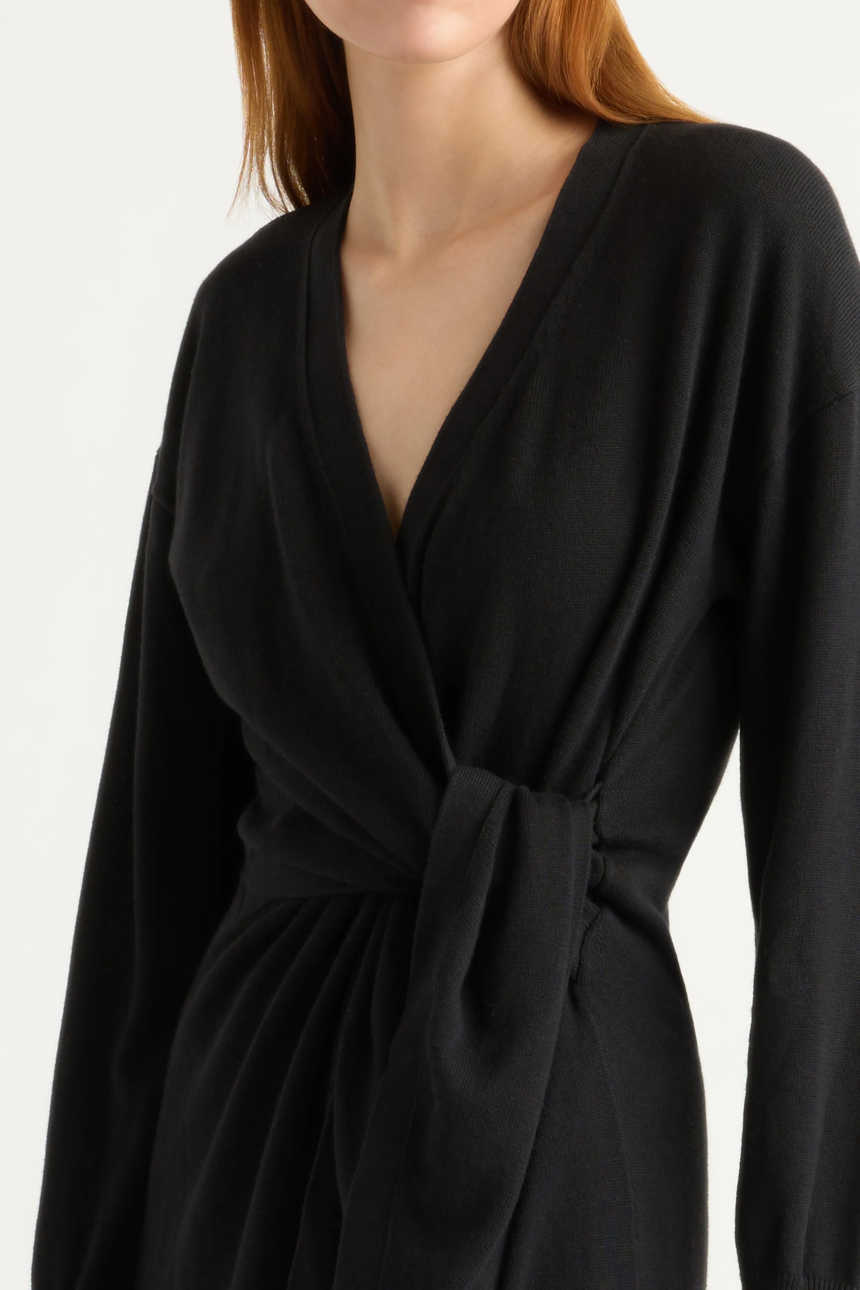 Linden Front-Wrap Sweater Dress Color Glow