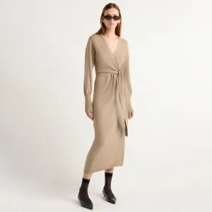 Breathable Feel Linden Front-Wrap Sweater Dress