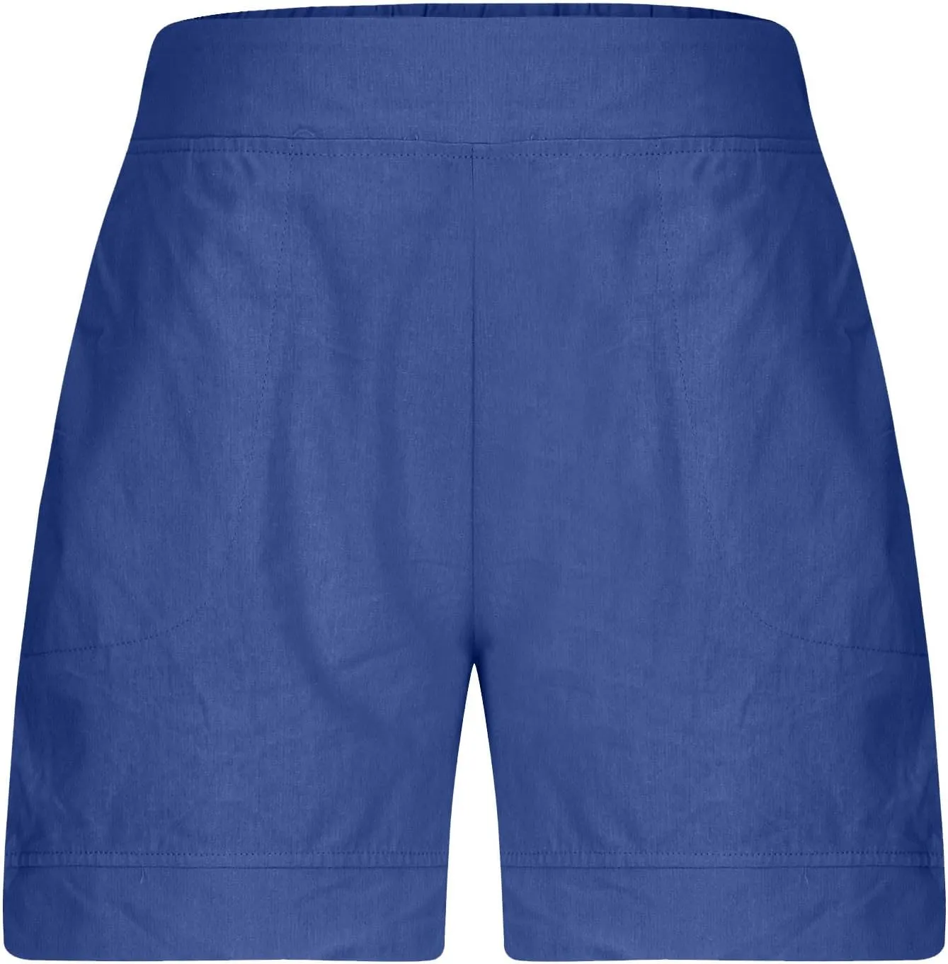 Linen Shorts for Women Trendy Cotton Shorts Solid Bermuda Shorts Casual Elastic Waist Shorts, Sales Today Clearance
