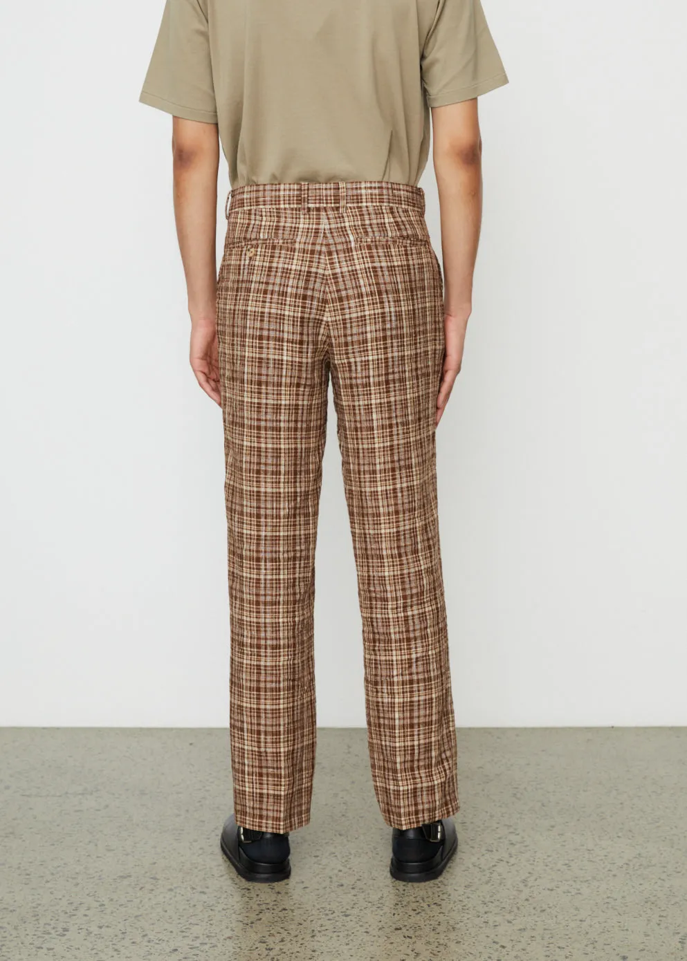 Linen Silk Check Slacks