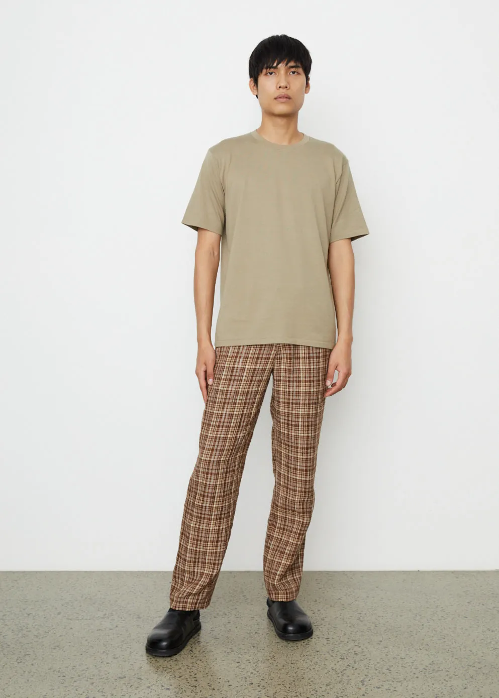 Linen Silk Check Slacks