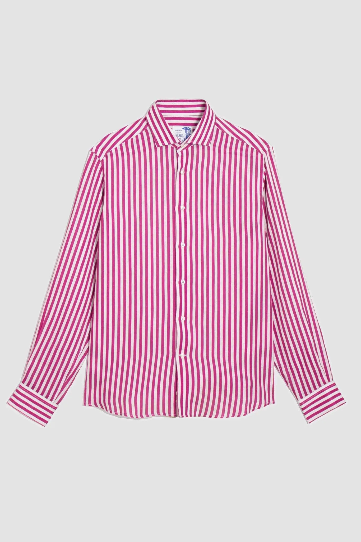 linen striped shirt fuxia