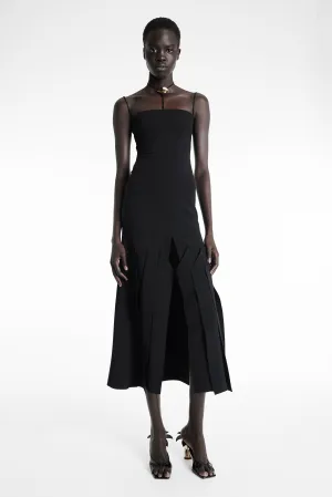 Polished Edge Lip Choker Dress Black