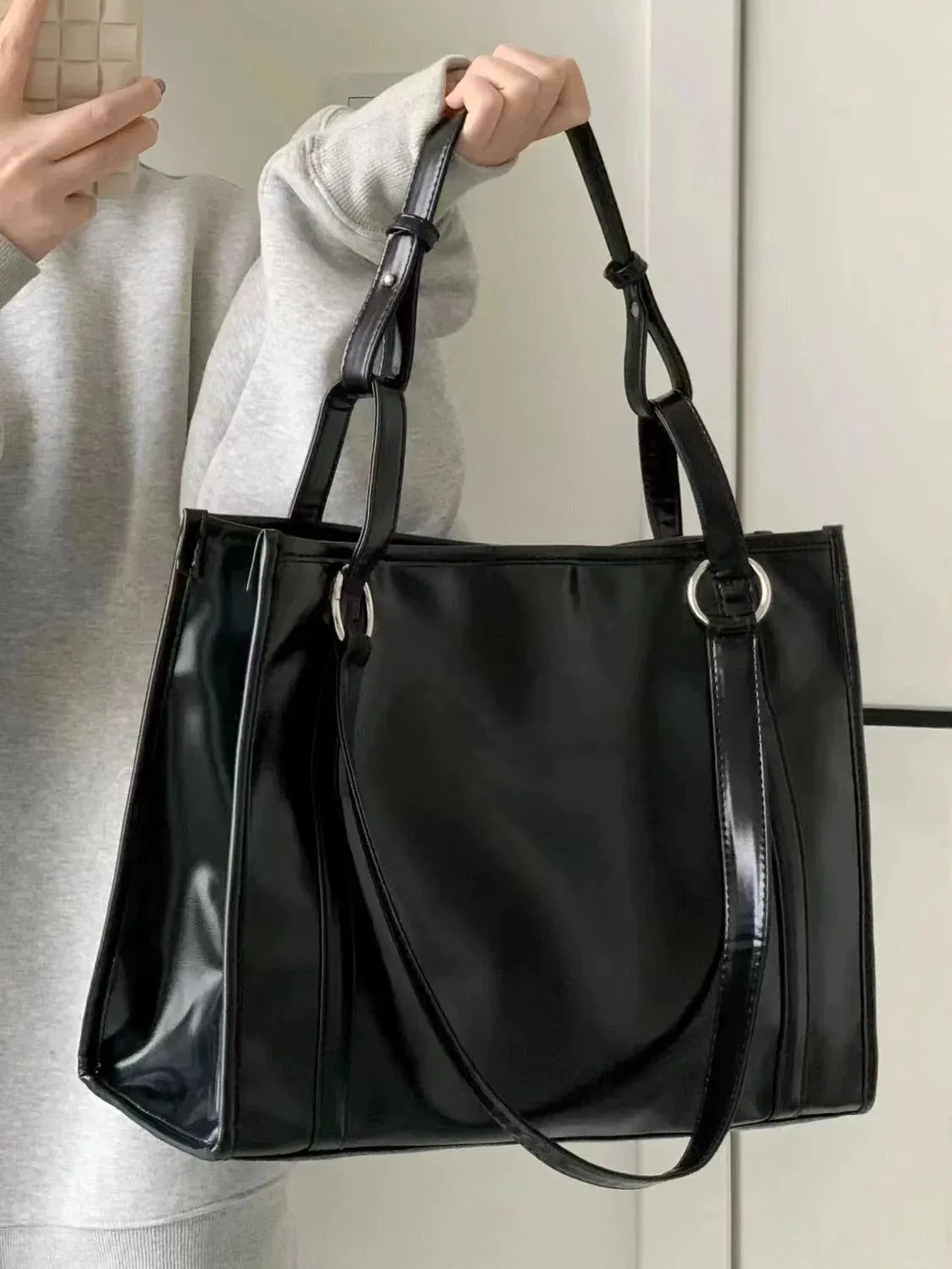 LIZAKOSHT  -  Autumn Winter New Retro Large Capacity Tote Bag for Students Versatile Commuting Single Shoulder Crossbody Bags
