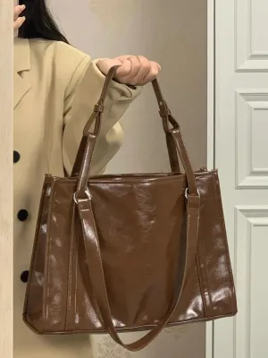 LIZAKOSHT  -  Autumn Winter New Retro Large Capacity Tote Bag for Students Versatile Commuting Single Shoulder Crossbody Bags