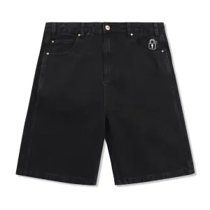 Lock Denim Shorts, Flat Black