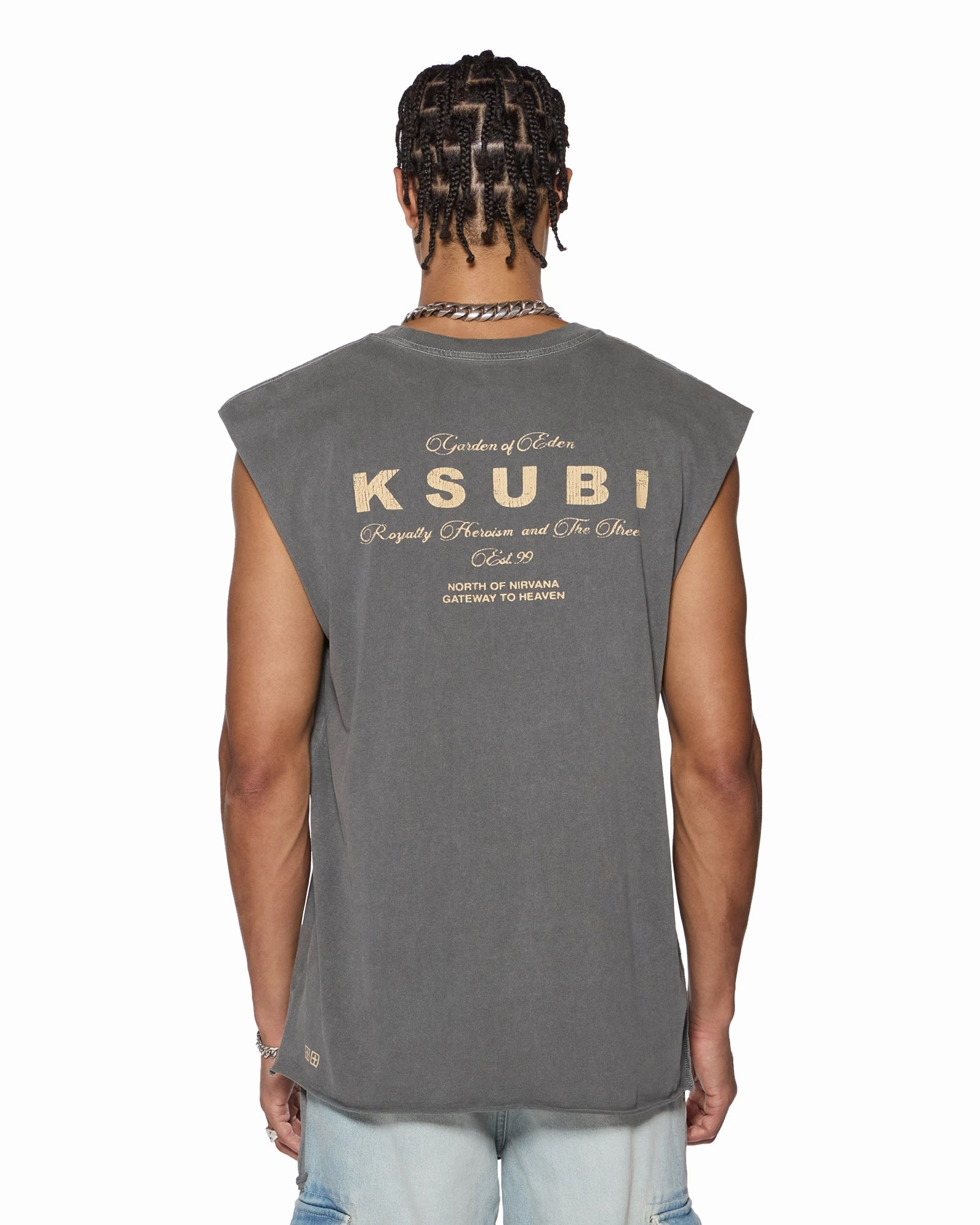 Everyday Comfort Style LOCK CUT OFF TEE CHARCOAL