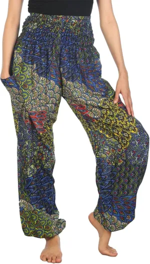 LOFBAZ Yoga Harem Hippie Pants for Women S-4XL Plus Boho Clothing PJ Elephant