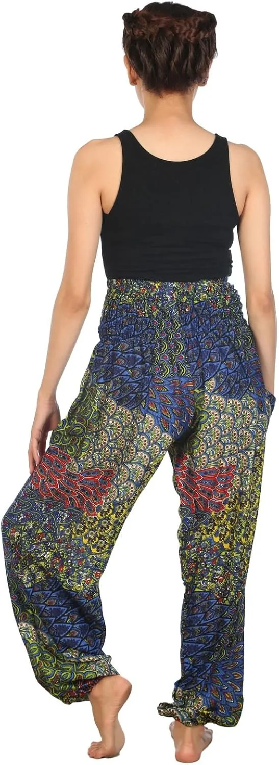 LOFBAZ Yoga Harem Hippie Pants for Women S-4XL Plus Boho Clothing PJ Elephant