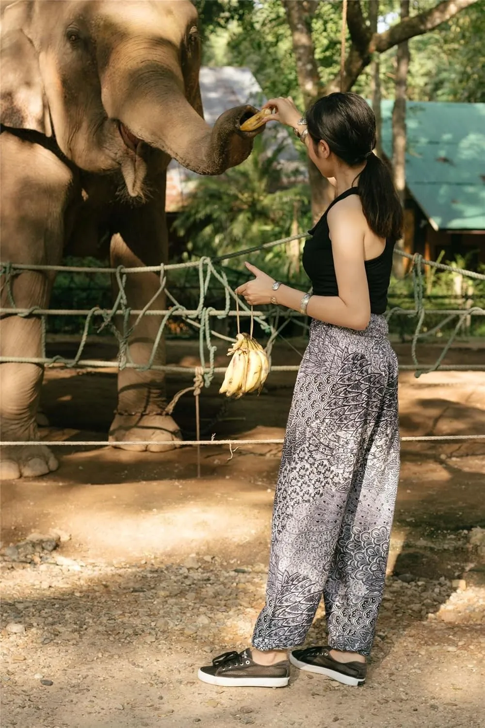LOFBAZ Yoga Harem Hippie Pants for Women S-4XL Plus Boho Clothing PJ Elephant