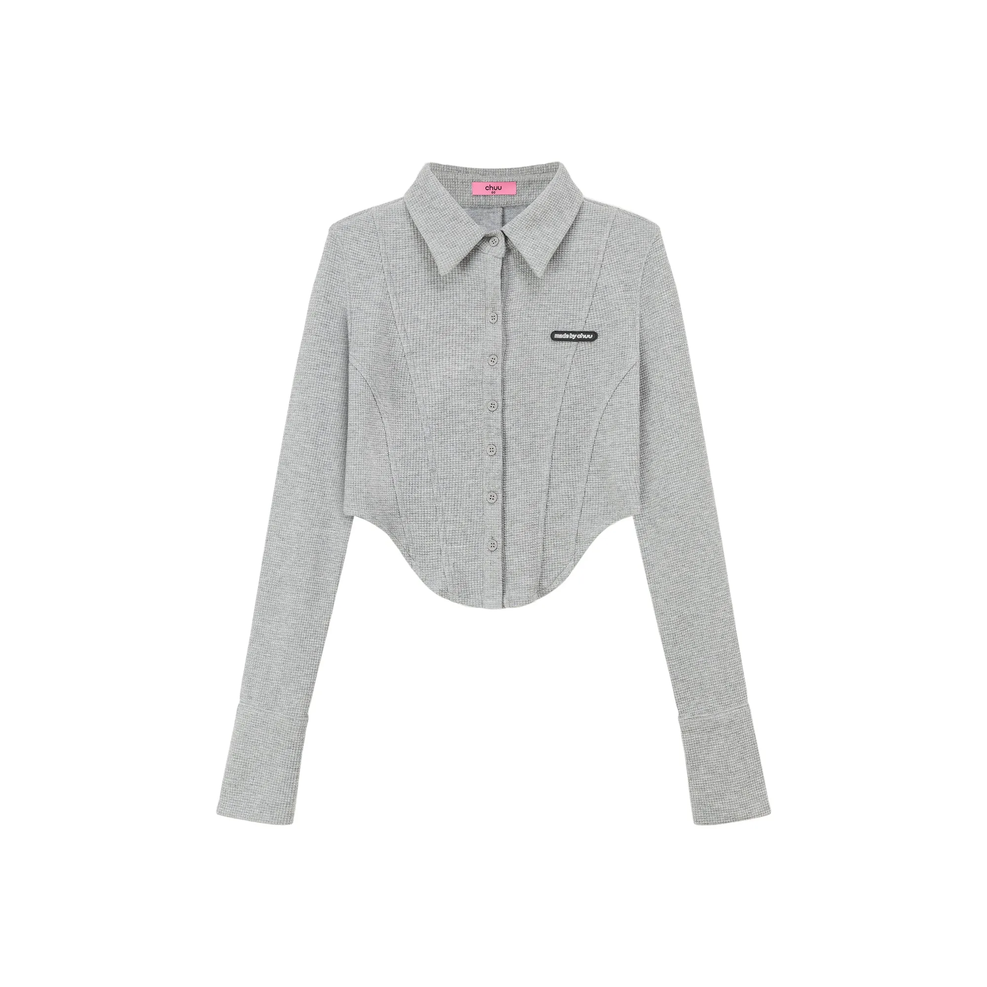 Logo Embroidered Cropped Shirt