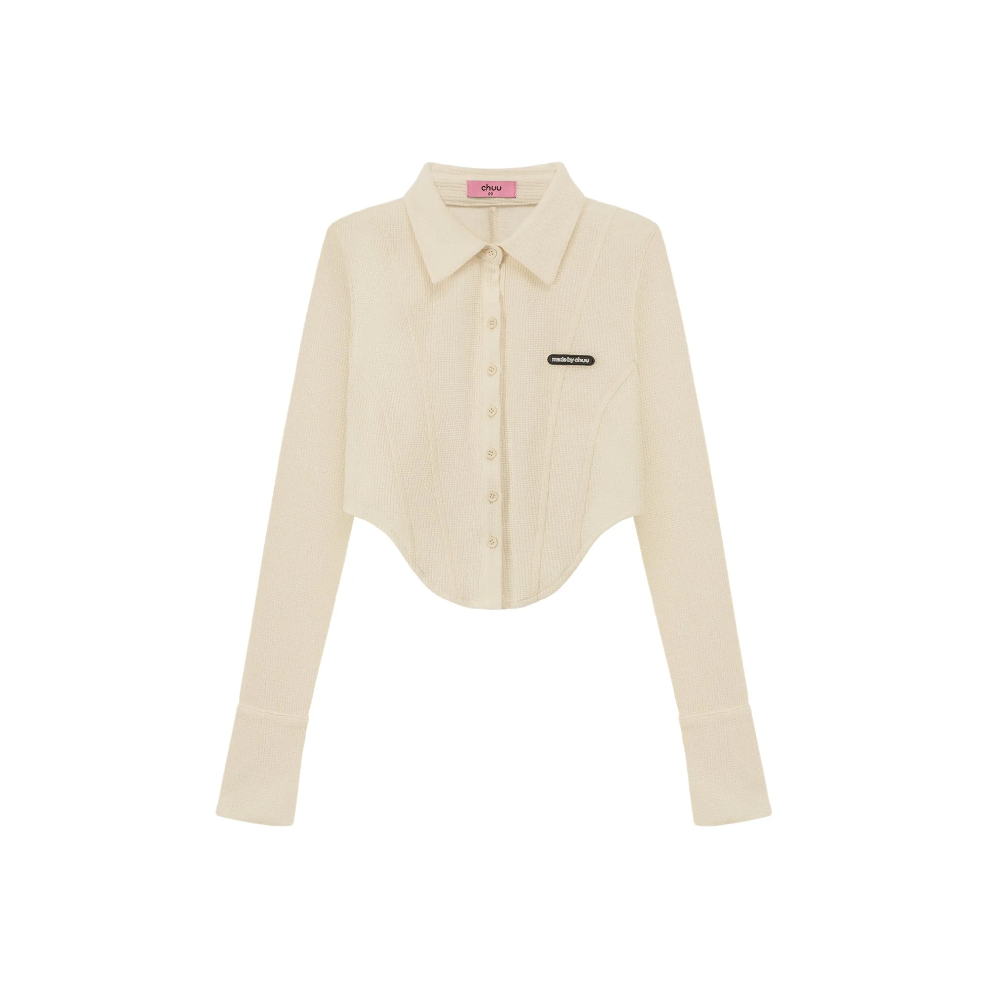 Logo Embroidered Cropped Shirt