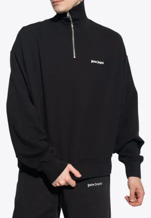 Logo Embroidered Half-Zip Sweatshirt