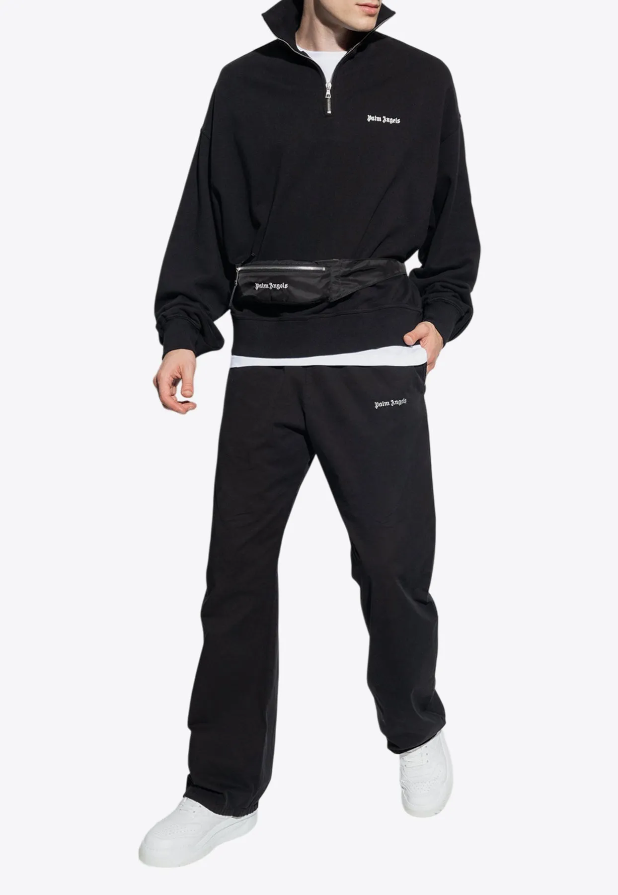 Logo Embroidered Half-Zip Sweatshirt