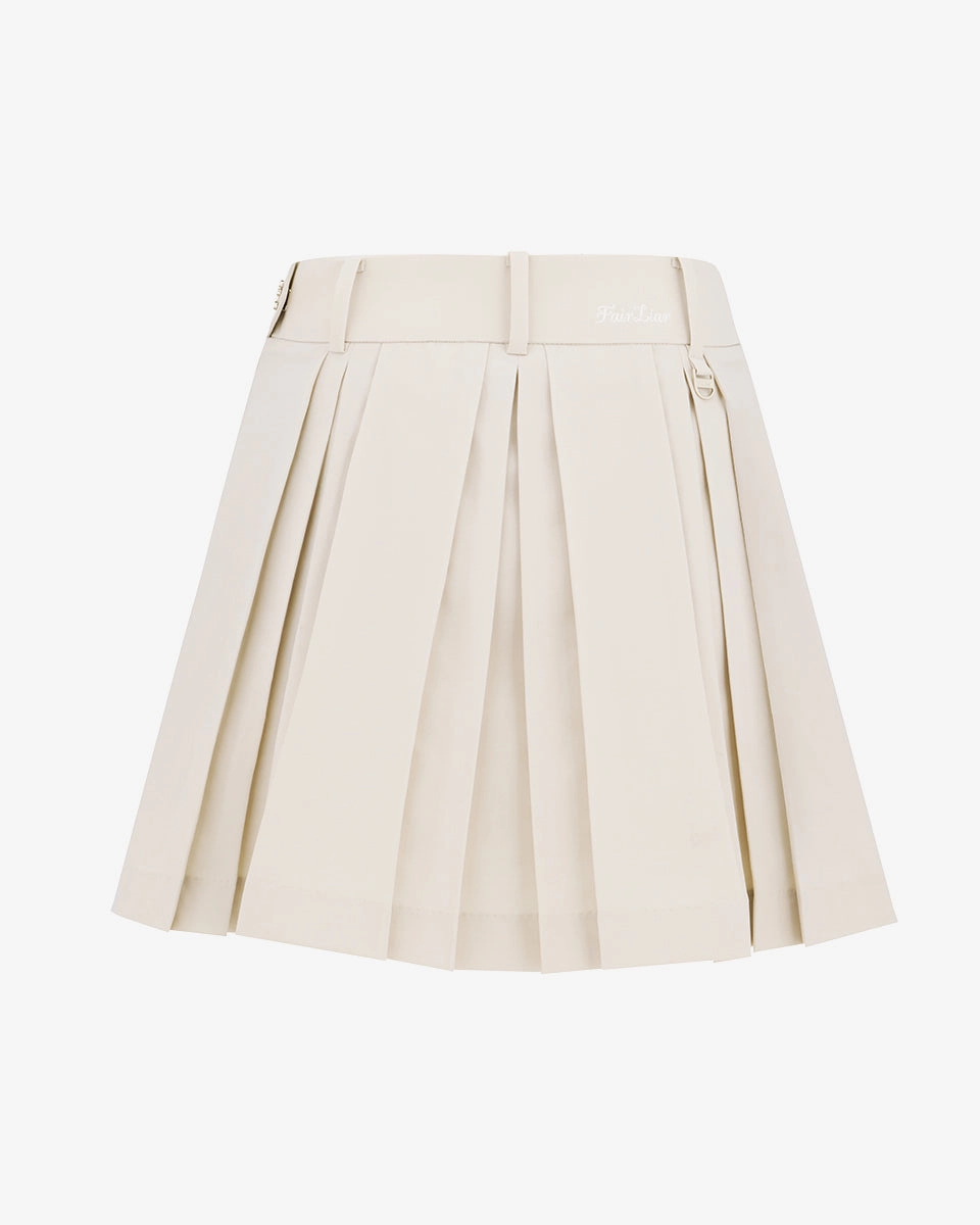 logo-embellished pleated skirt - Beige Abrasion resistant