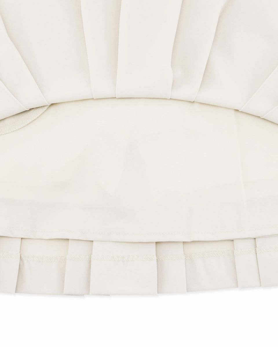 Figure Flattering logo-embellished pleated skirt - Beige
