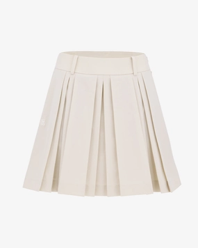 Future Fashion Feminine Charm logo-embellished pleated skirt - Beige