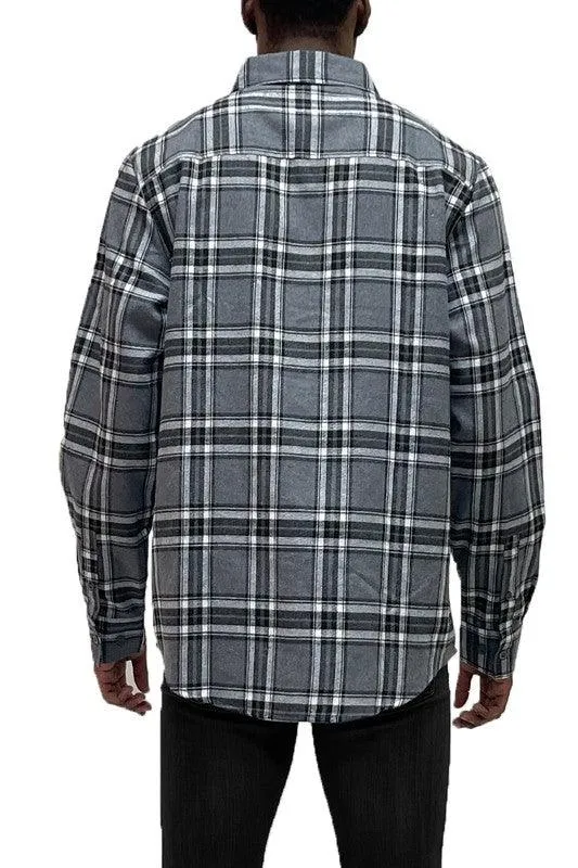 Long Sleeve Flannel Full Plaid Checkered Shirt