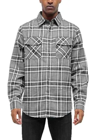 Long Sleeve Flannel Full Plaid Checkered Shirt