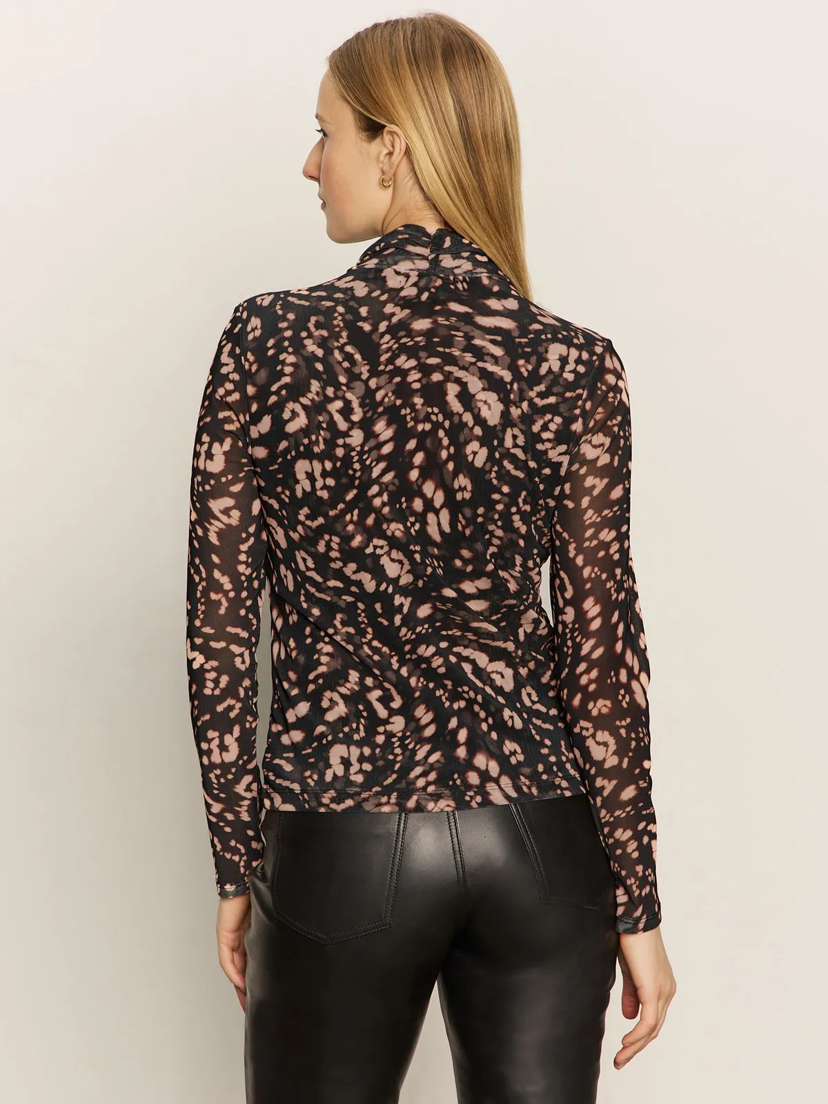 Long Sleeve Mesh Mock Top Nocturnal Roomy Design