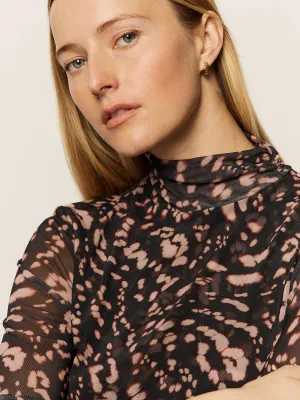 Casual everyday wear Long Sleeve Mesh Mock Top Nocturnal