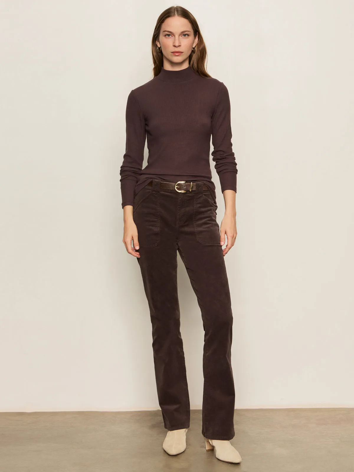 Holiday Outfit Long Sleeve Mock Essential Top Semi Sweet