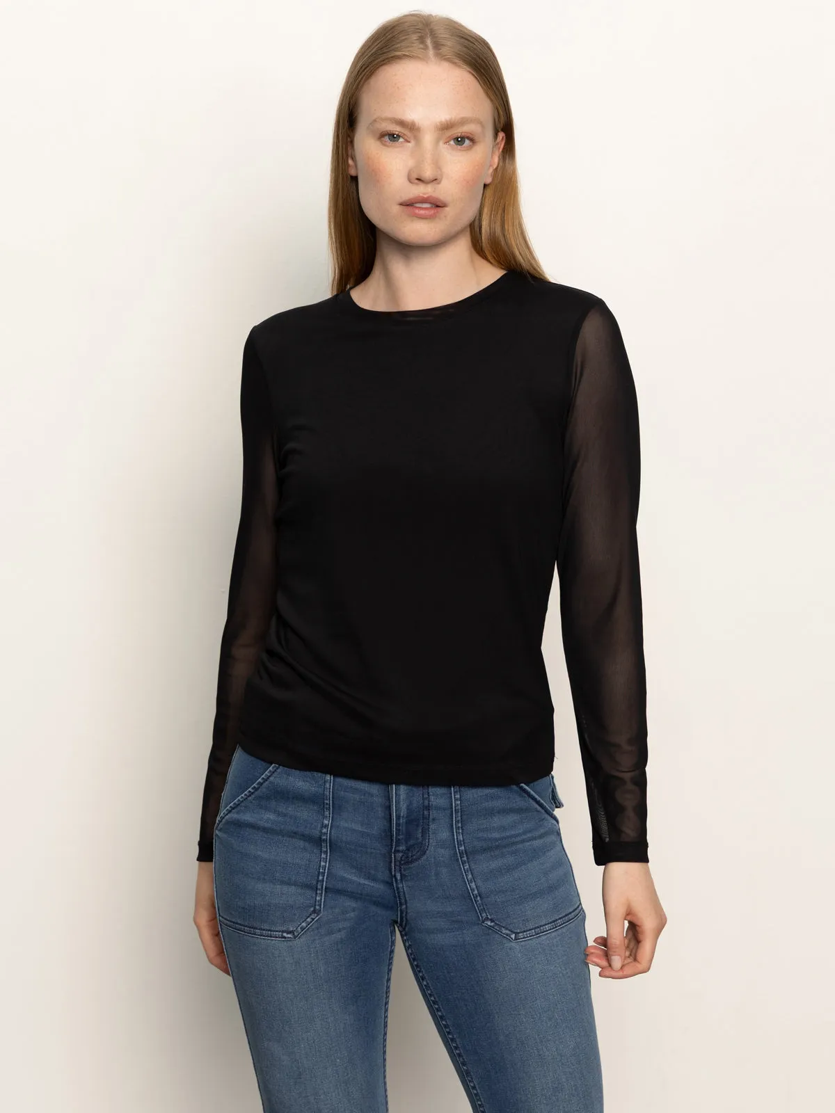 Smart Layering Long Sleeve Perfect Mesh Tee Black