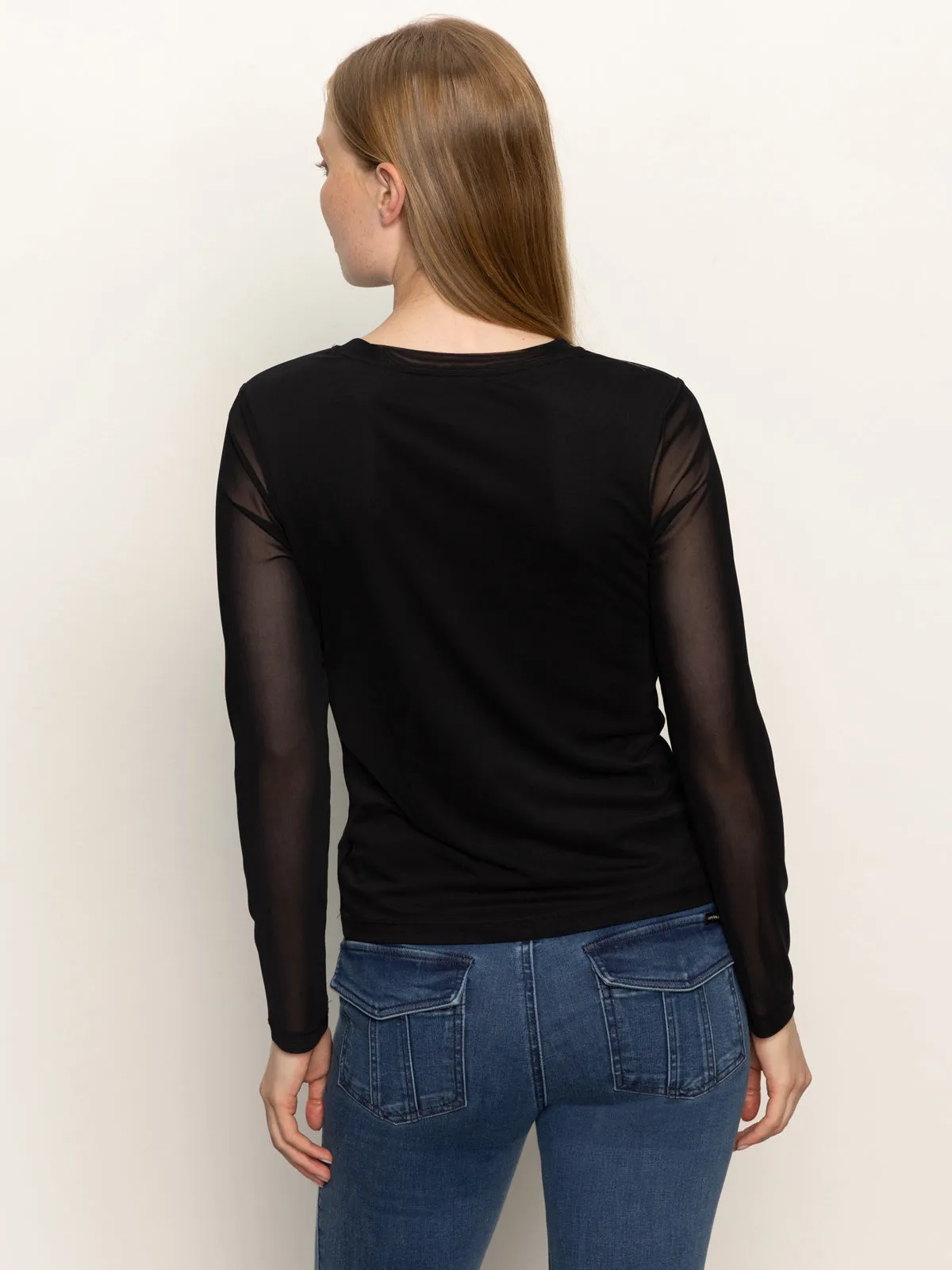 Sport Fit Long Sleeve Perfect Mesh Tee Black