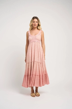 Summer-Season Seasonal Wear Lotus Dress Pink