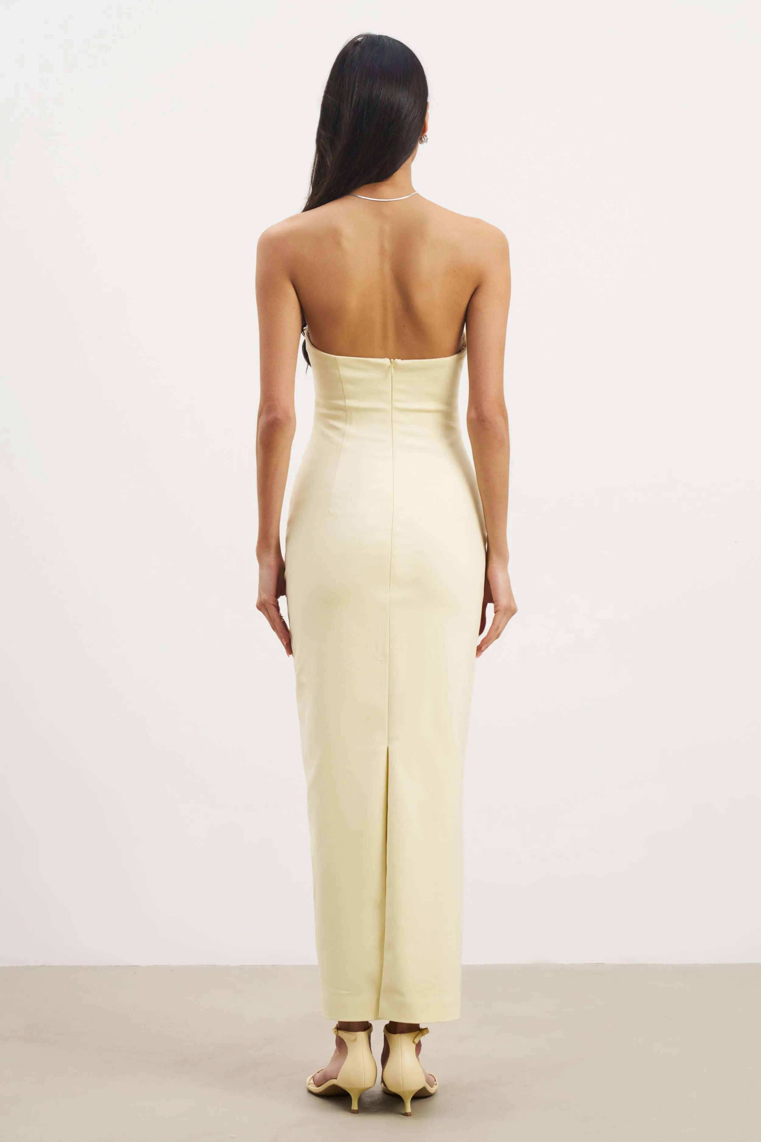 Strapless Ruched Midaxi Dress - Buttermilk Best-Seller