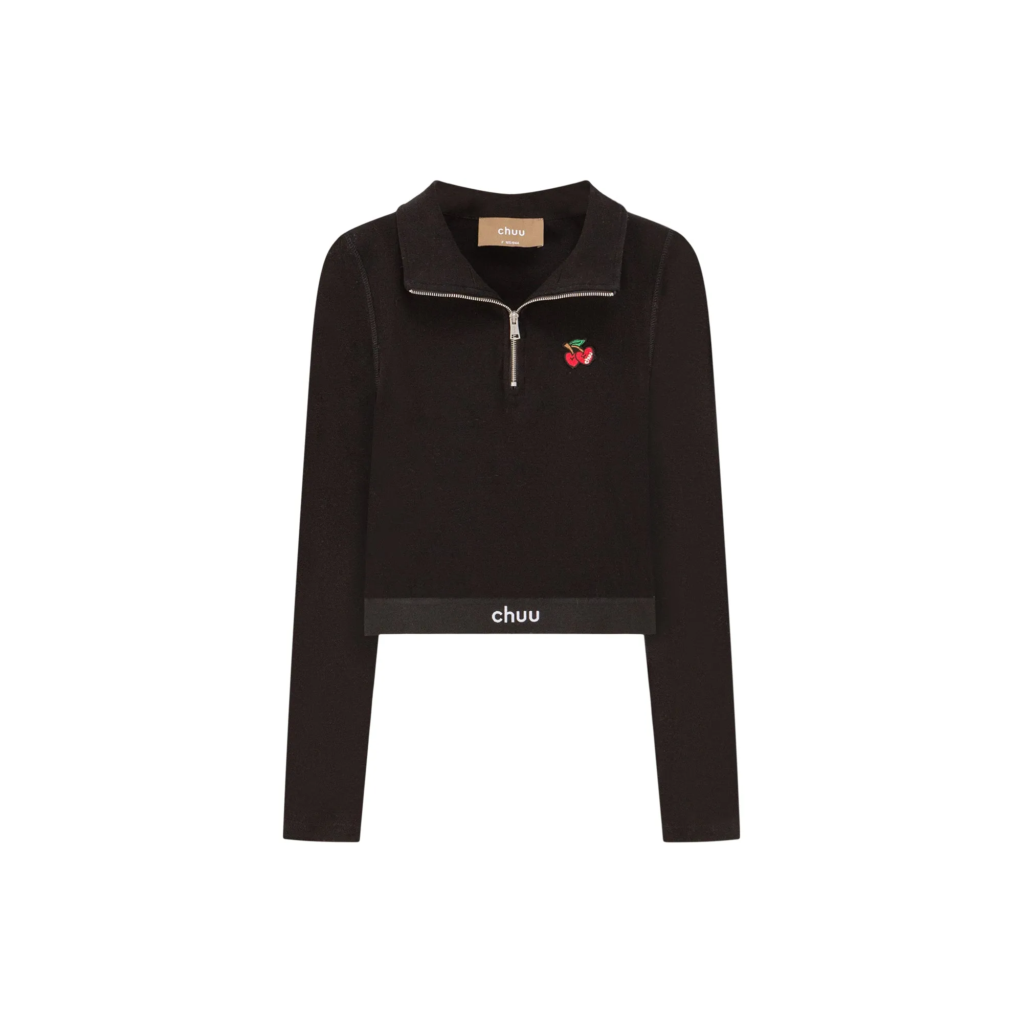 Love Zone Cherry Half-Zip Cropped T-Shirt