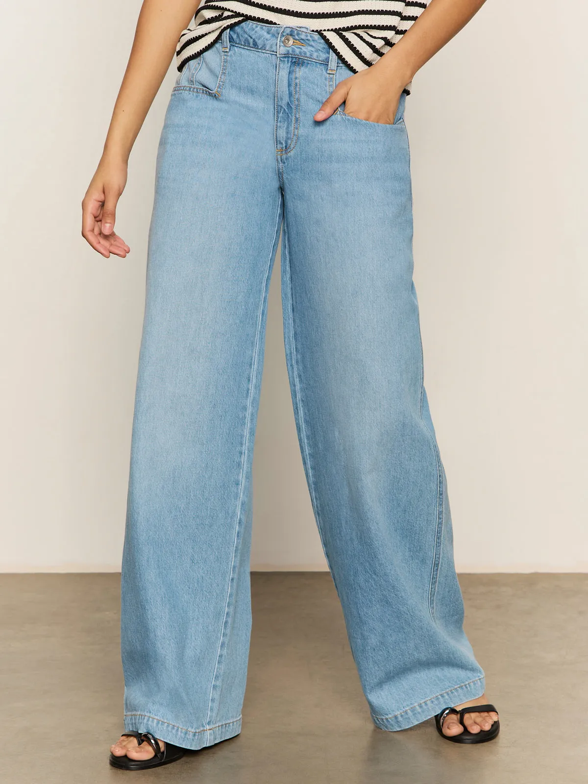 Highland Wide Leg Standard Rise Jeans Sail Away Performance Layer WrinkleResistantMaterial