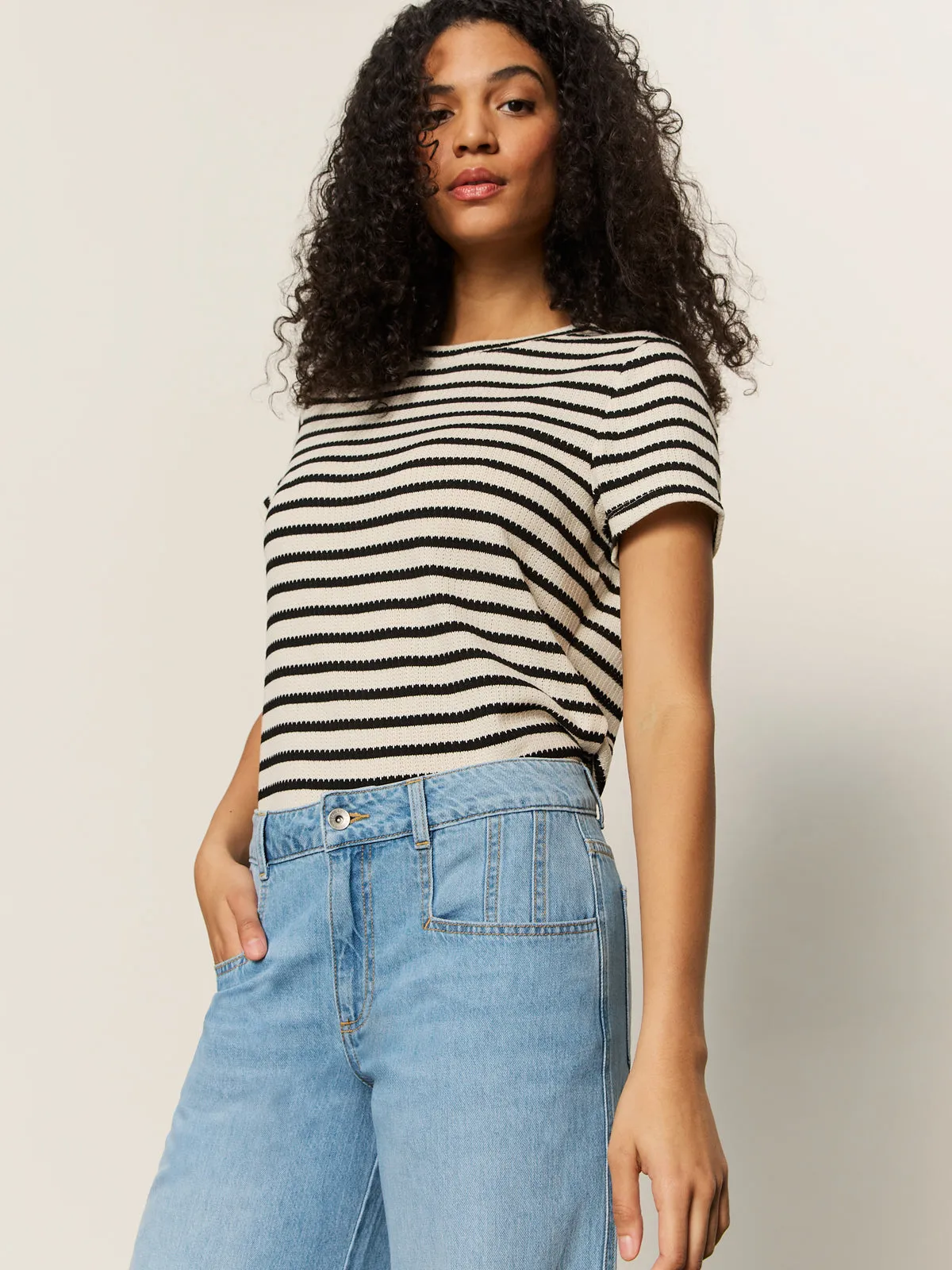 Highland Wide Leg Standard Rise Jeans Sail Away Functional Stretch