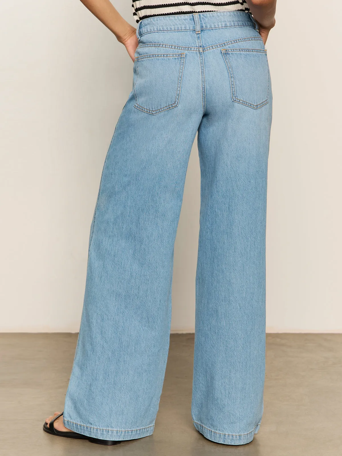 Modern Relaxed Highland Wide Leg Standard Rise Jeans Sail Away
