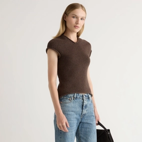 Simoul V-Neck Sweater Top DoubleNeedle Stitching ReflectiveTrimDetails