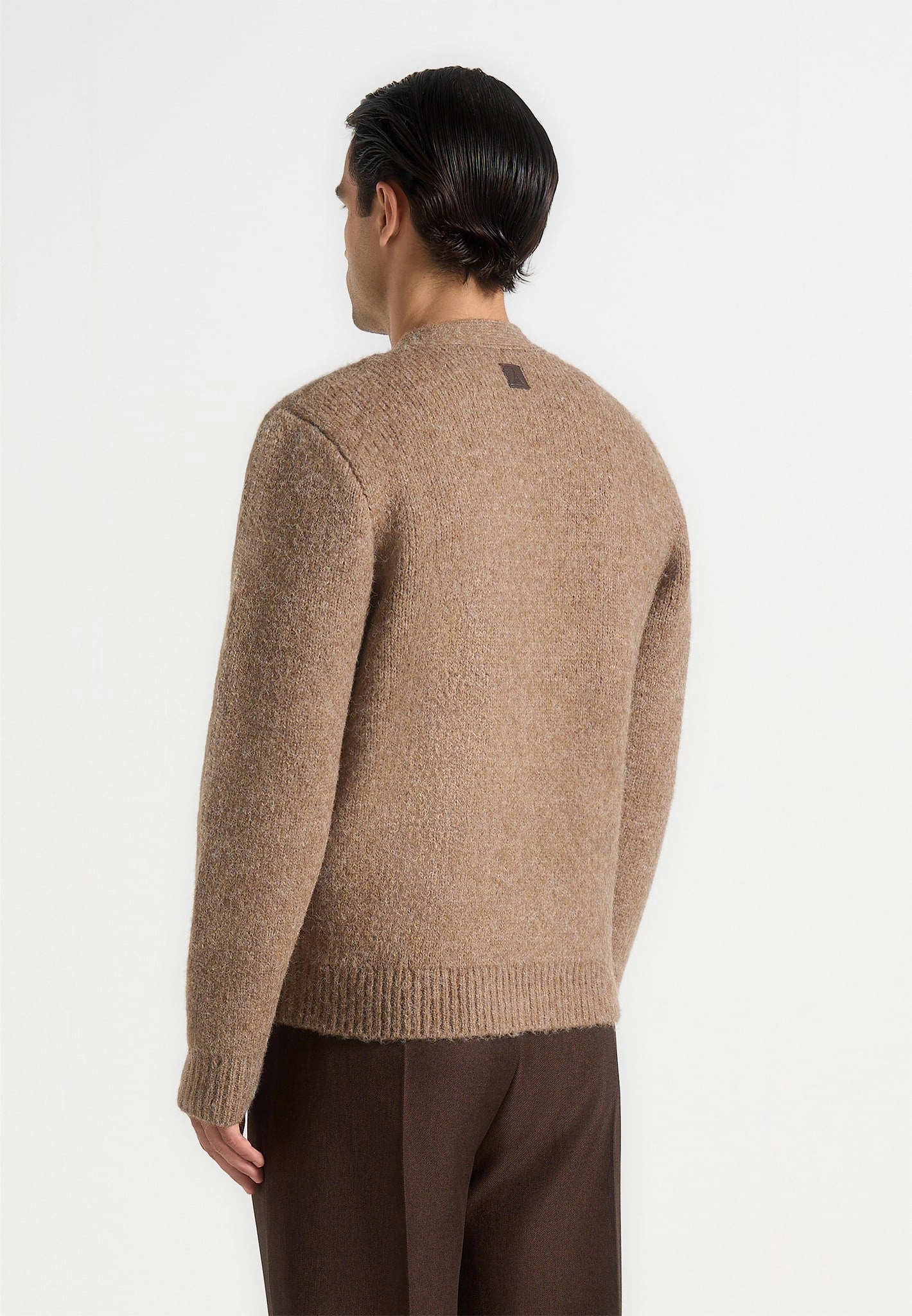 Classic Comfort Multi Layer Weaving Aldo - Wool Knit Cardigan - Taupe
