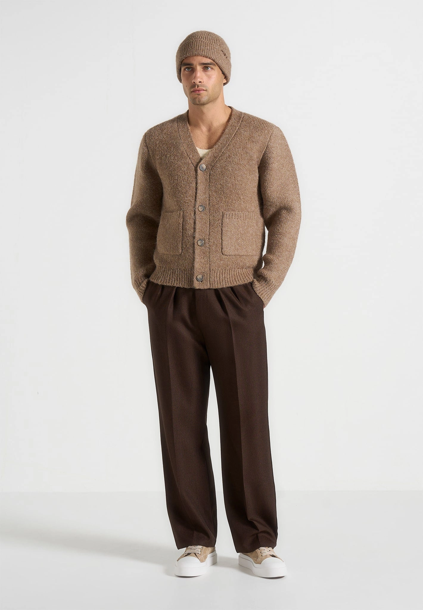 Aldo - Wool Knit Cardigan - Taupe Friction Resistant Walk In Park