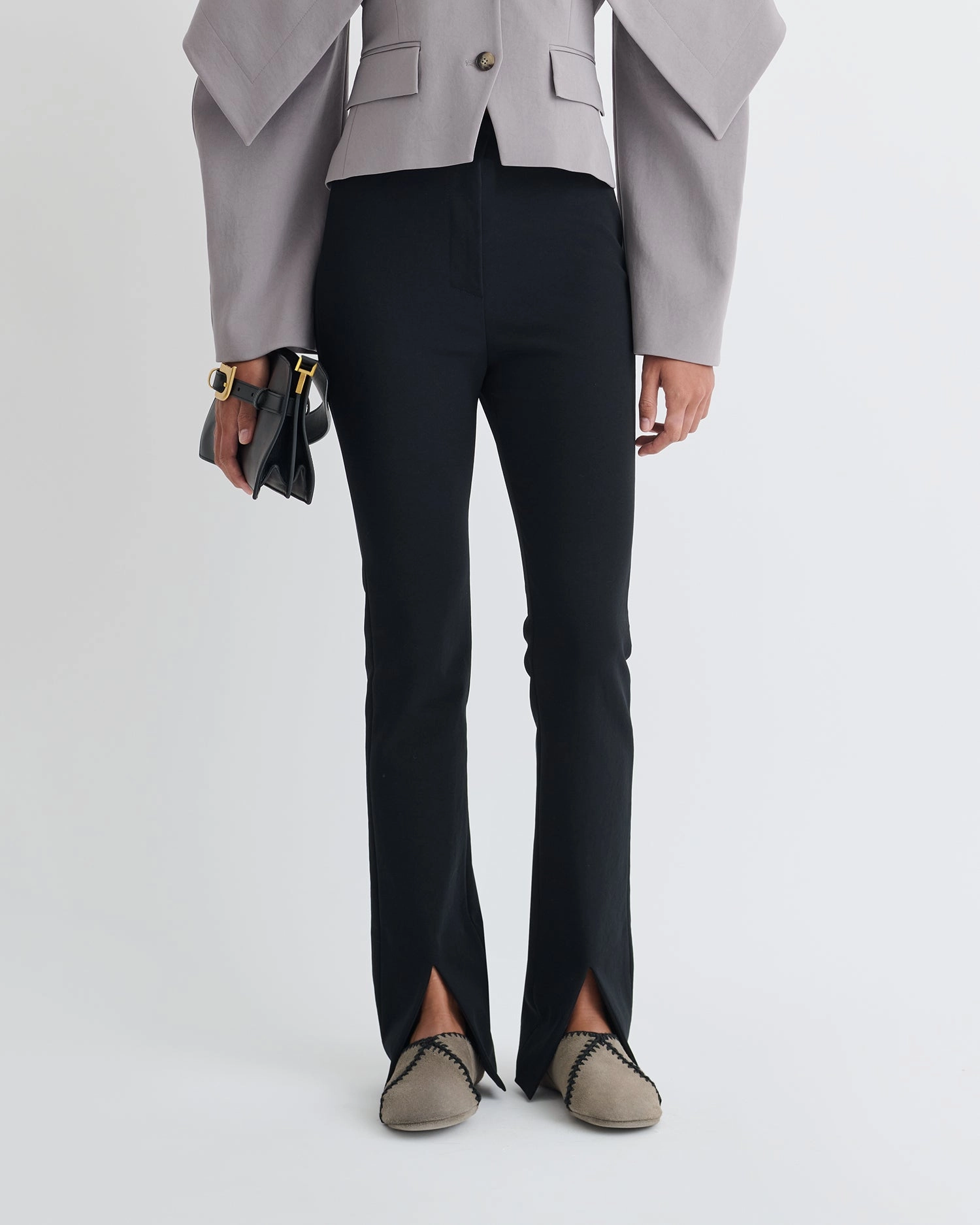 Luana - Paper Jersey Pants - Black Minimalist Look Flex Foam Inserts