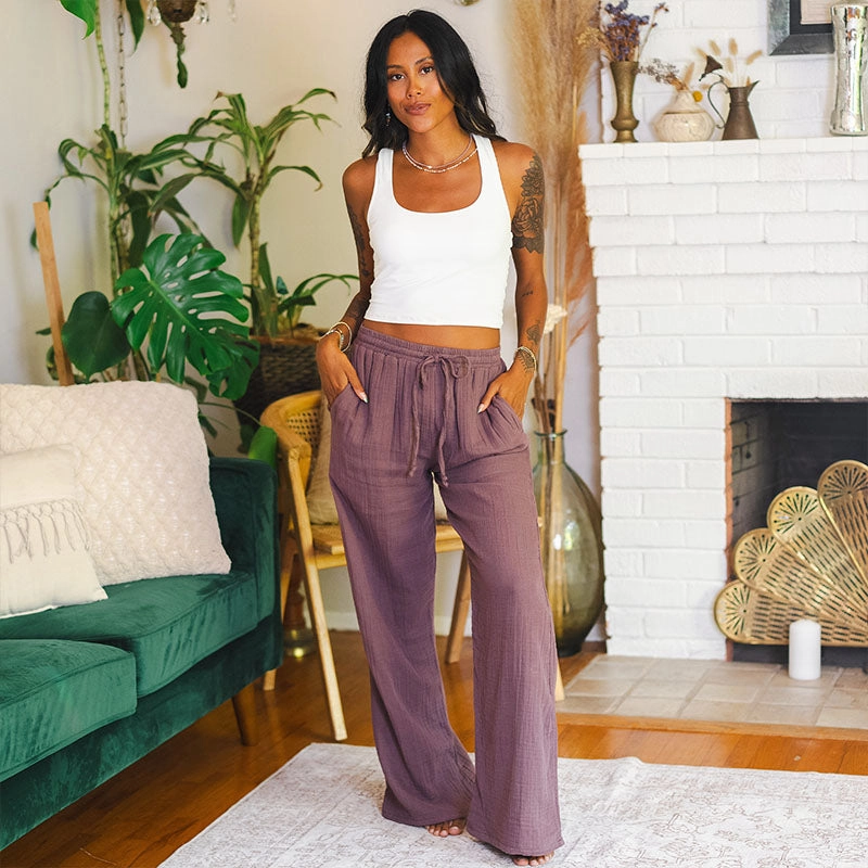 All Day Comfort Lunar Sky Cotton Cabana Pants