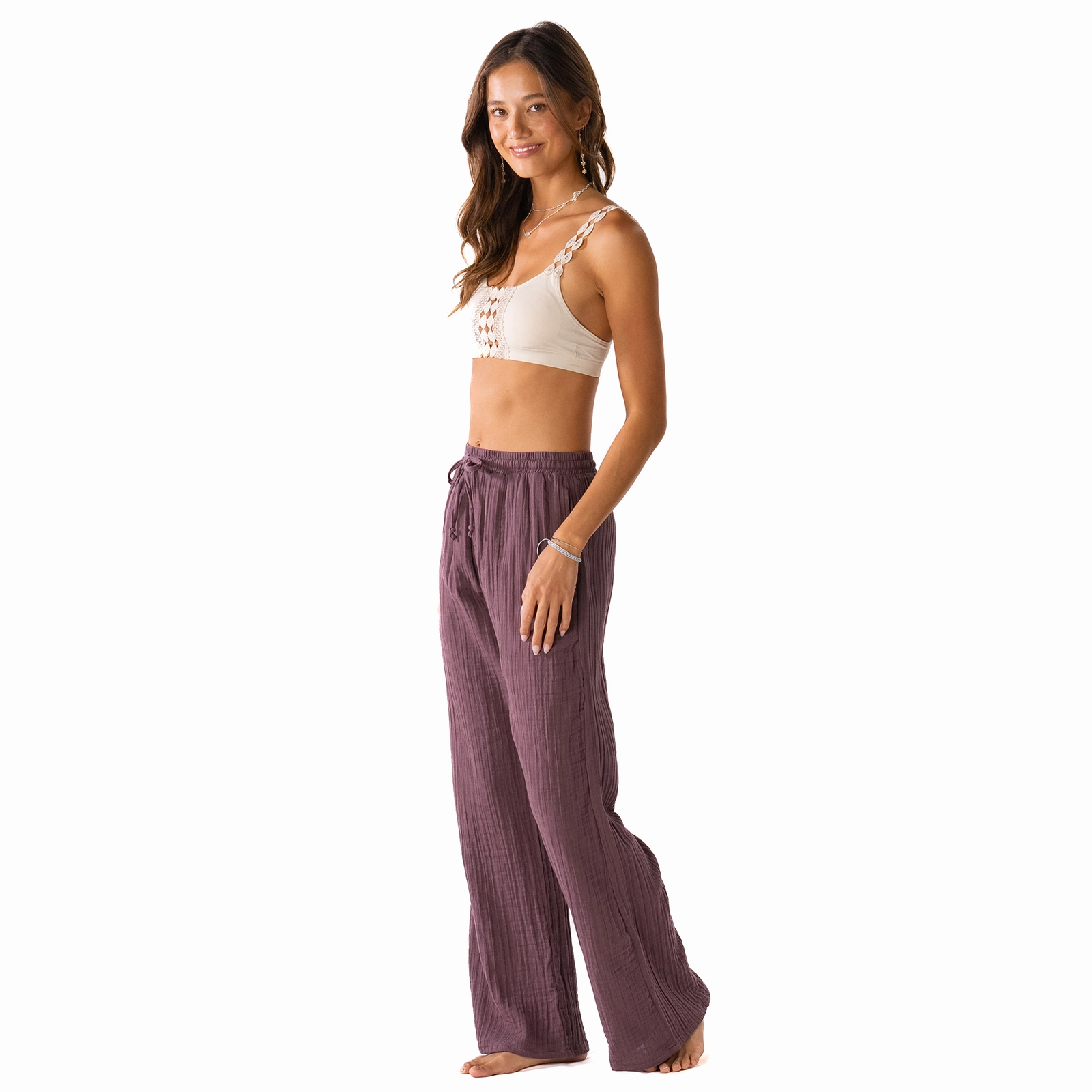 Reinforced Pockets Flexible shape Lunar Sky Cotton Cabana Pants